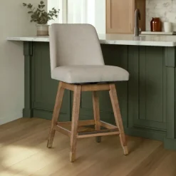Amelia Upholstered Swivel Stool