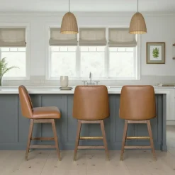Amelia Upholstered Swivel Stool