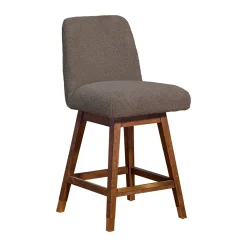 Amelia Upholstered Swivel Stool - Brown
