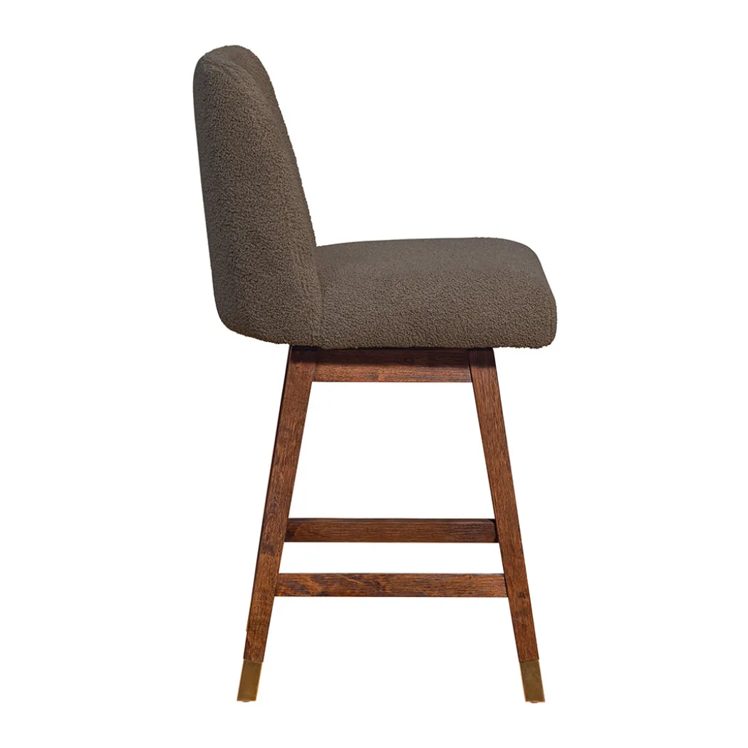 Amelia Upholstered Swivel Stool - Brown