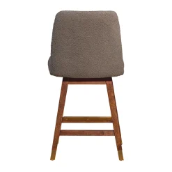 Amelia Upholstered Swivel Stool - Brown