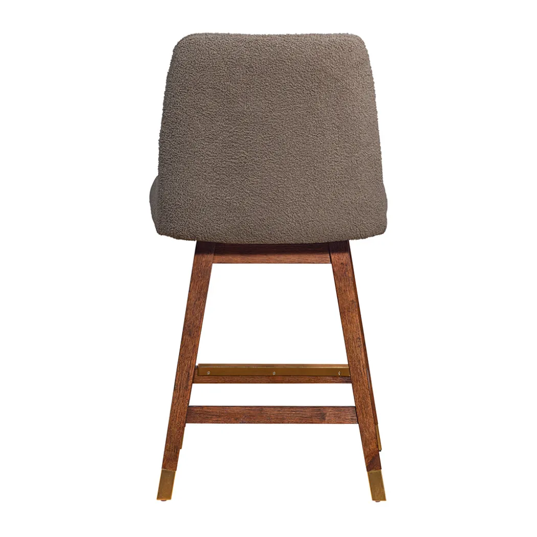 Amelia Upholstered Swivel Stool - Brown
