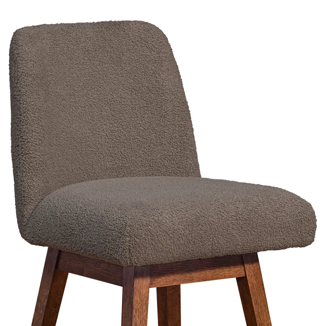 Amelia Upholstered Swivel Stool - Brown