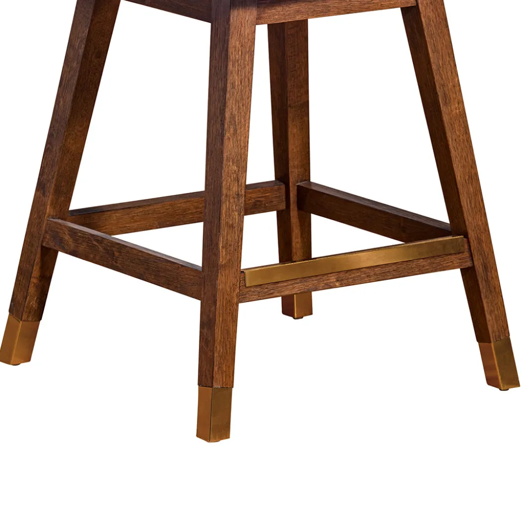 Amelia Upholstered Swivel Stool - Brown