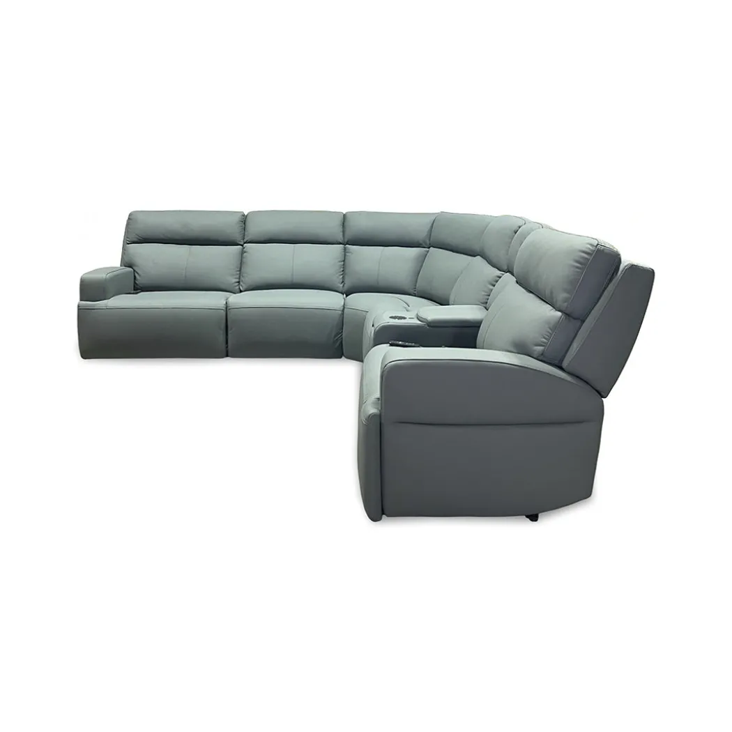 Ariel Leather Power Reclining Sectional with Heat & Massage