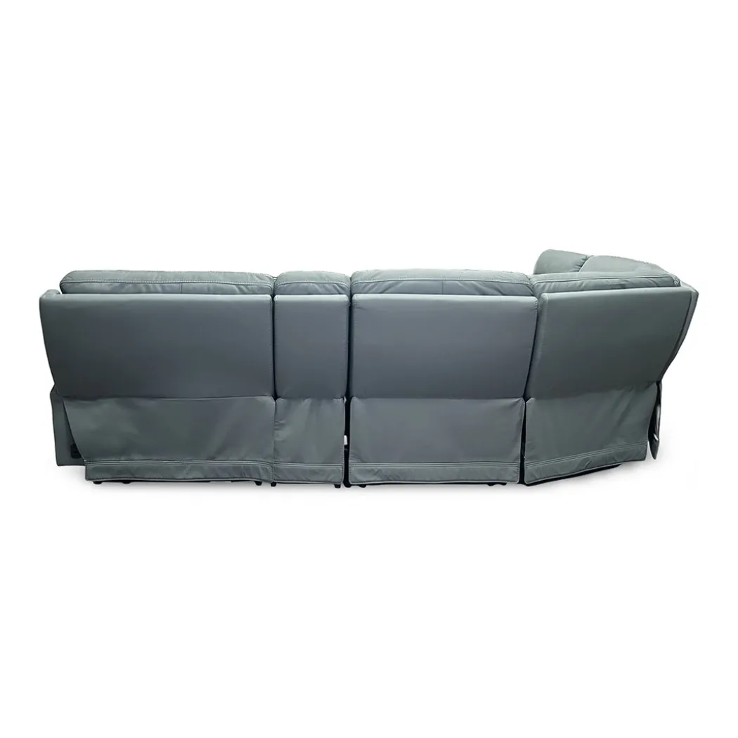 Ariel Leather Power Reclining Sectional with Heat & Massage