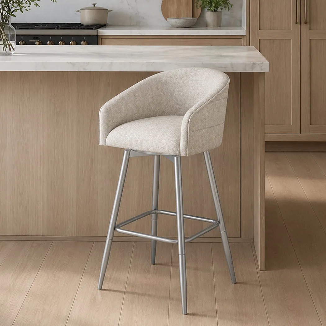 Barrel Bar Stool - Beige