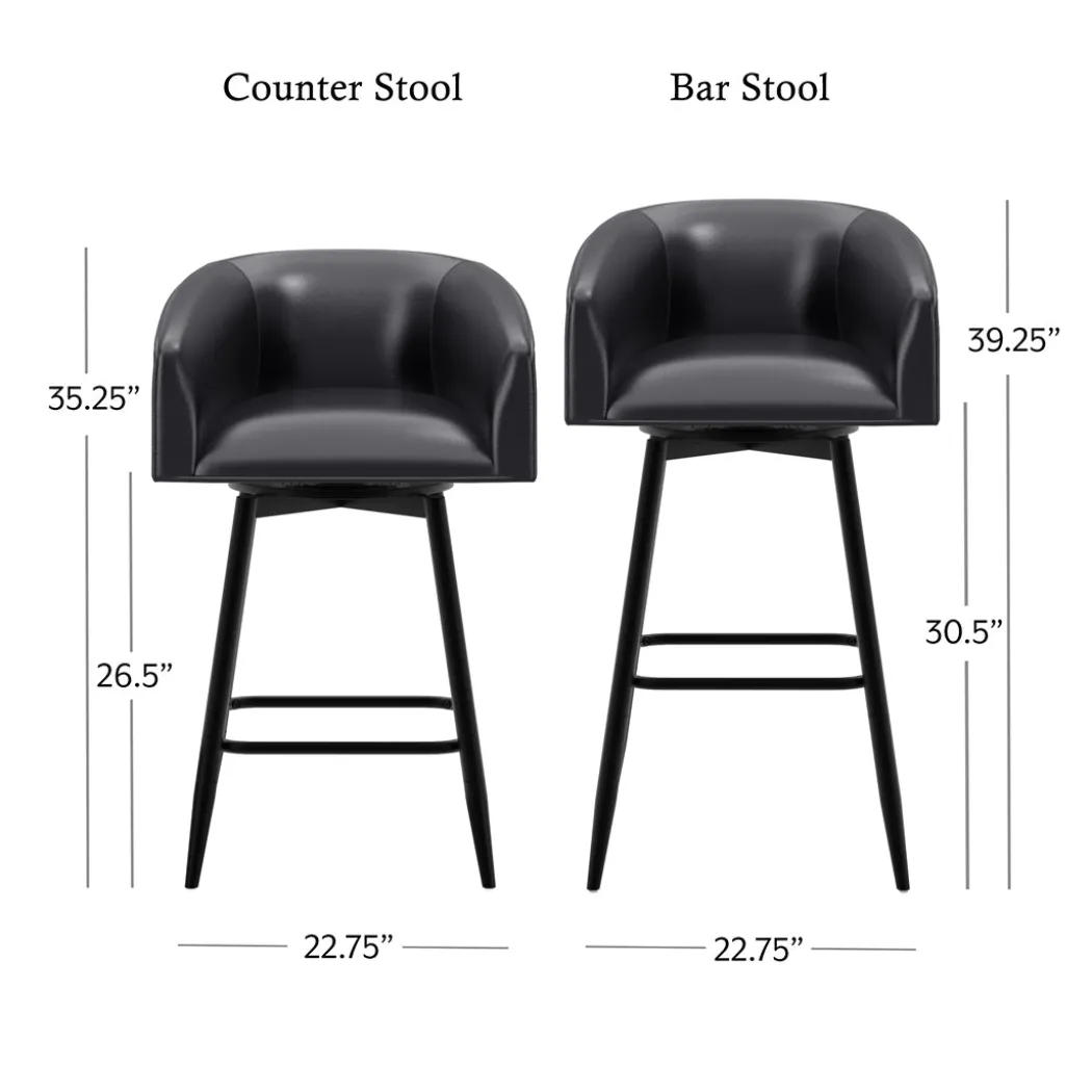 Barrel Bar Stool - Black