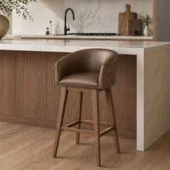 Barrel Bar Stool - Brown