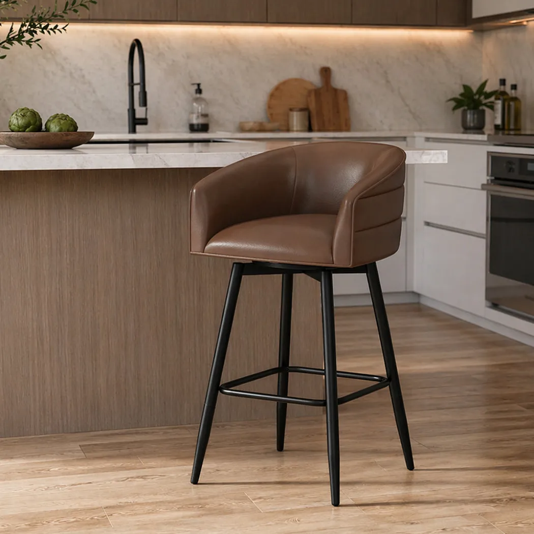 Barrel Bar Stool - Brown