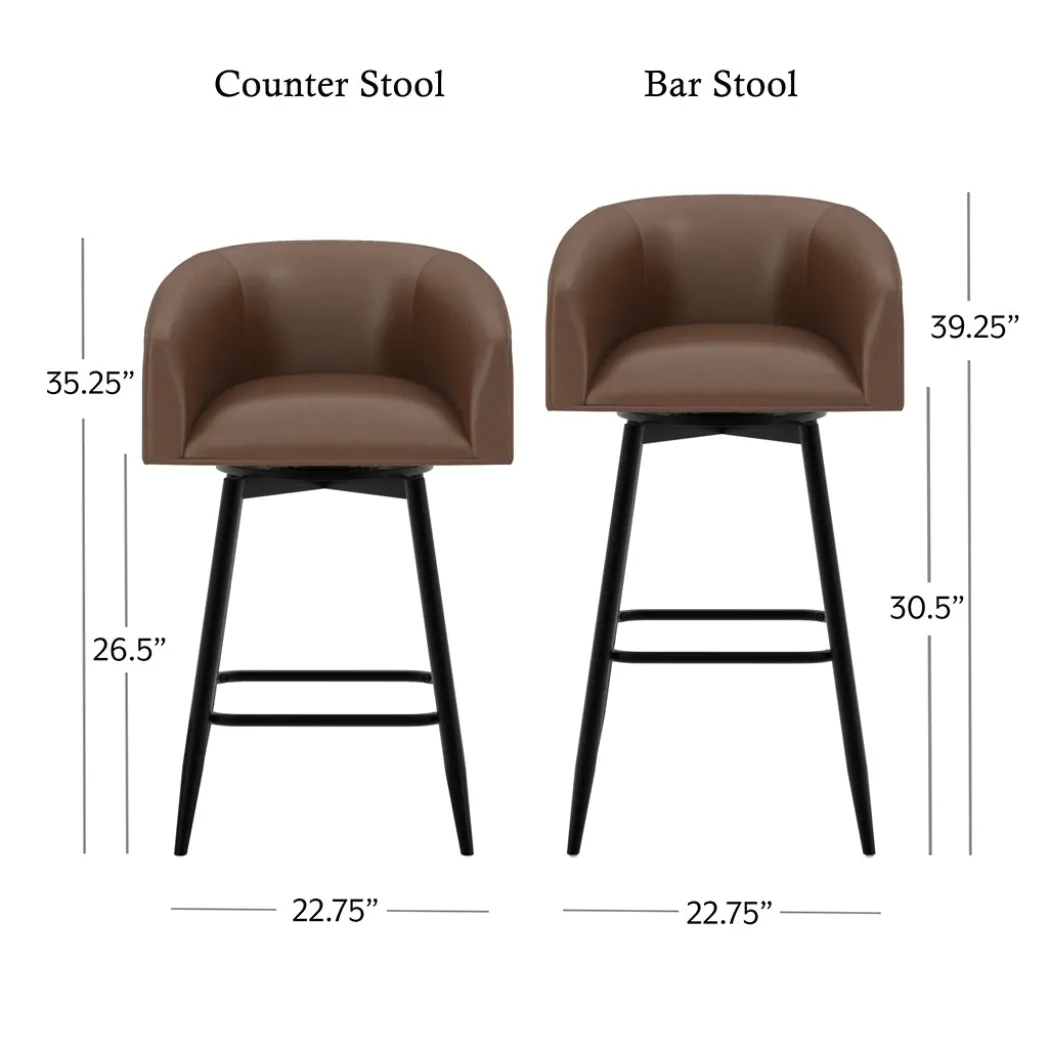 Barrel Bar Stool - Brown