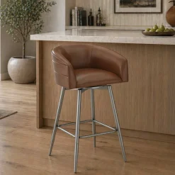 Barrel Bar Stool - Brown
