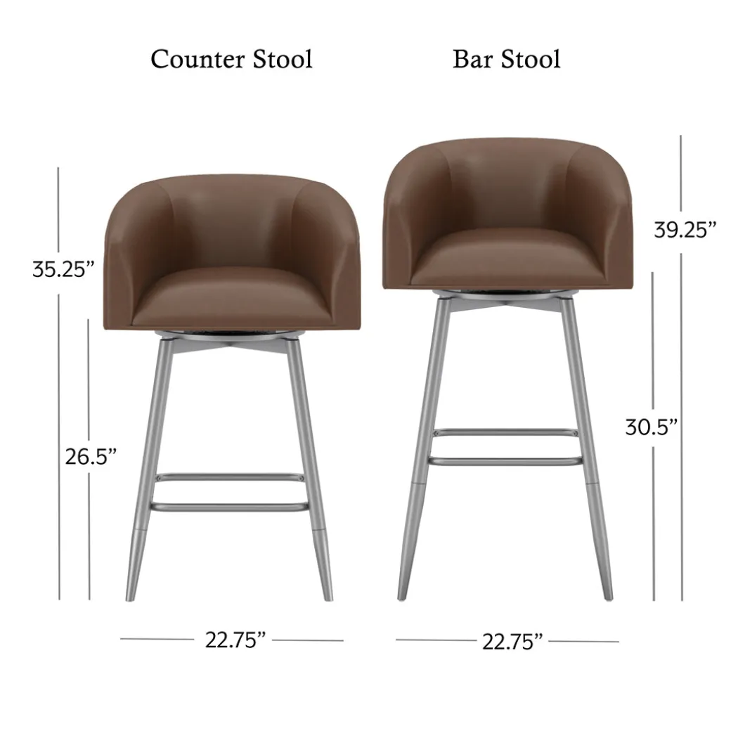 Barrel Bar Stool - Brown