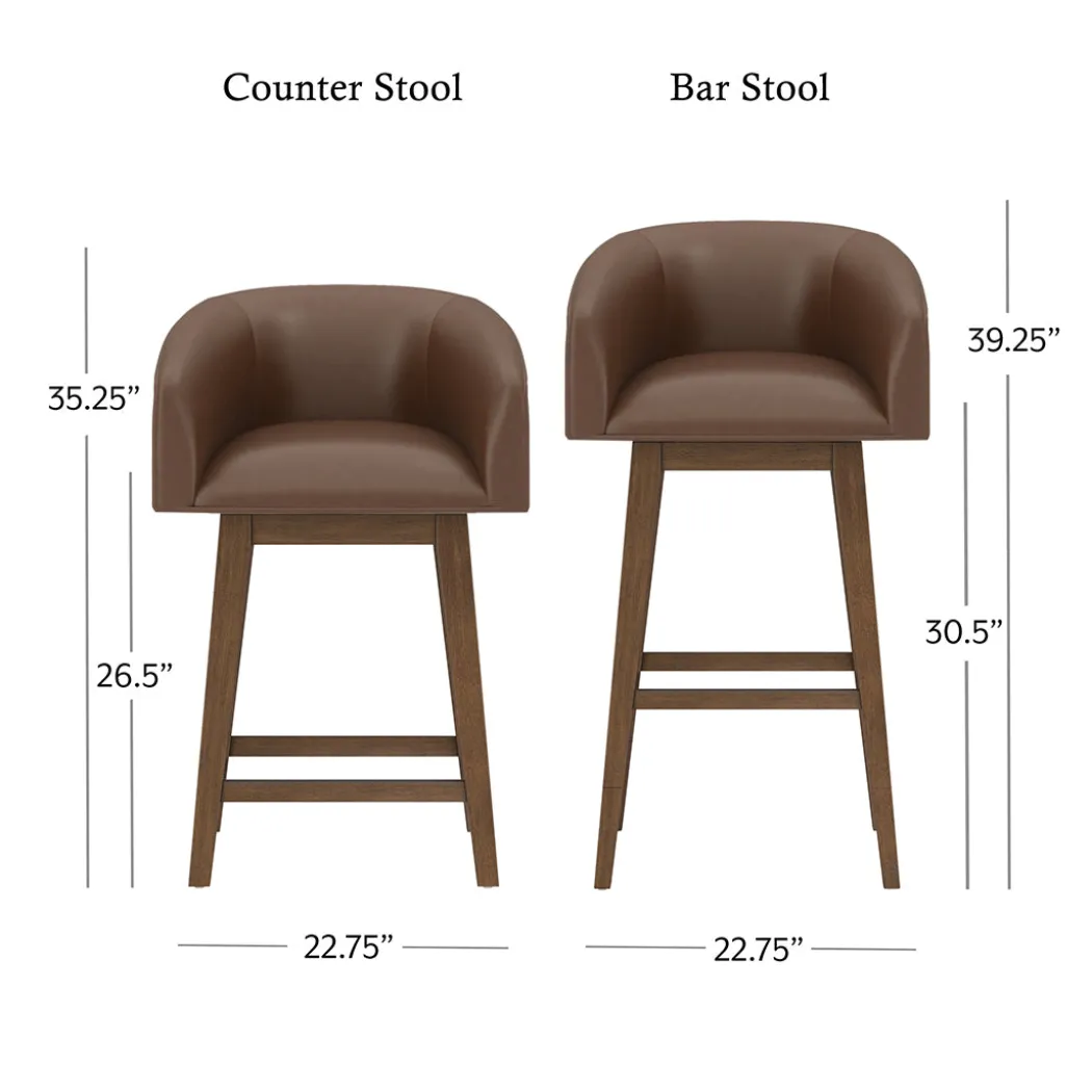Barrel Bar Stool - Brown
