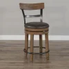 Buckskin Swivel Barstool with Back