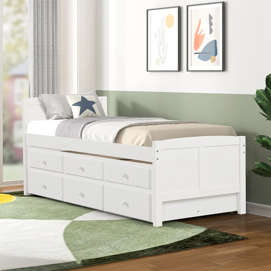 Captains Trundle Bed with Storage - Twin