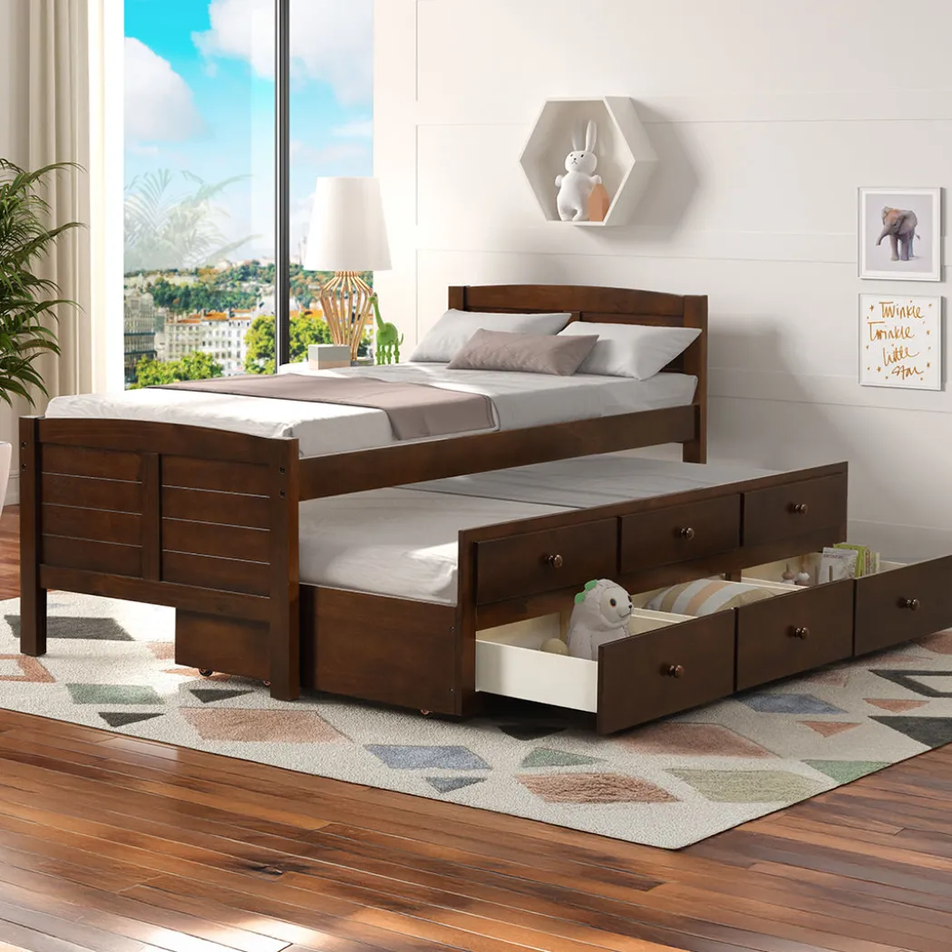 Captains Trundle Bed with Storage - Twin
