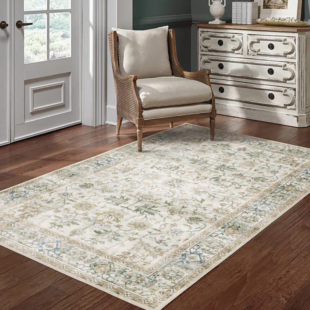 Charleston Ivory Washable Rug