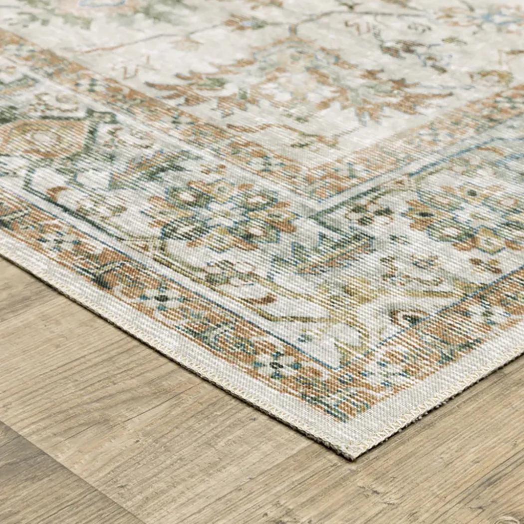 Charleston Ivory Washable Rug