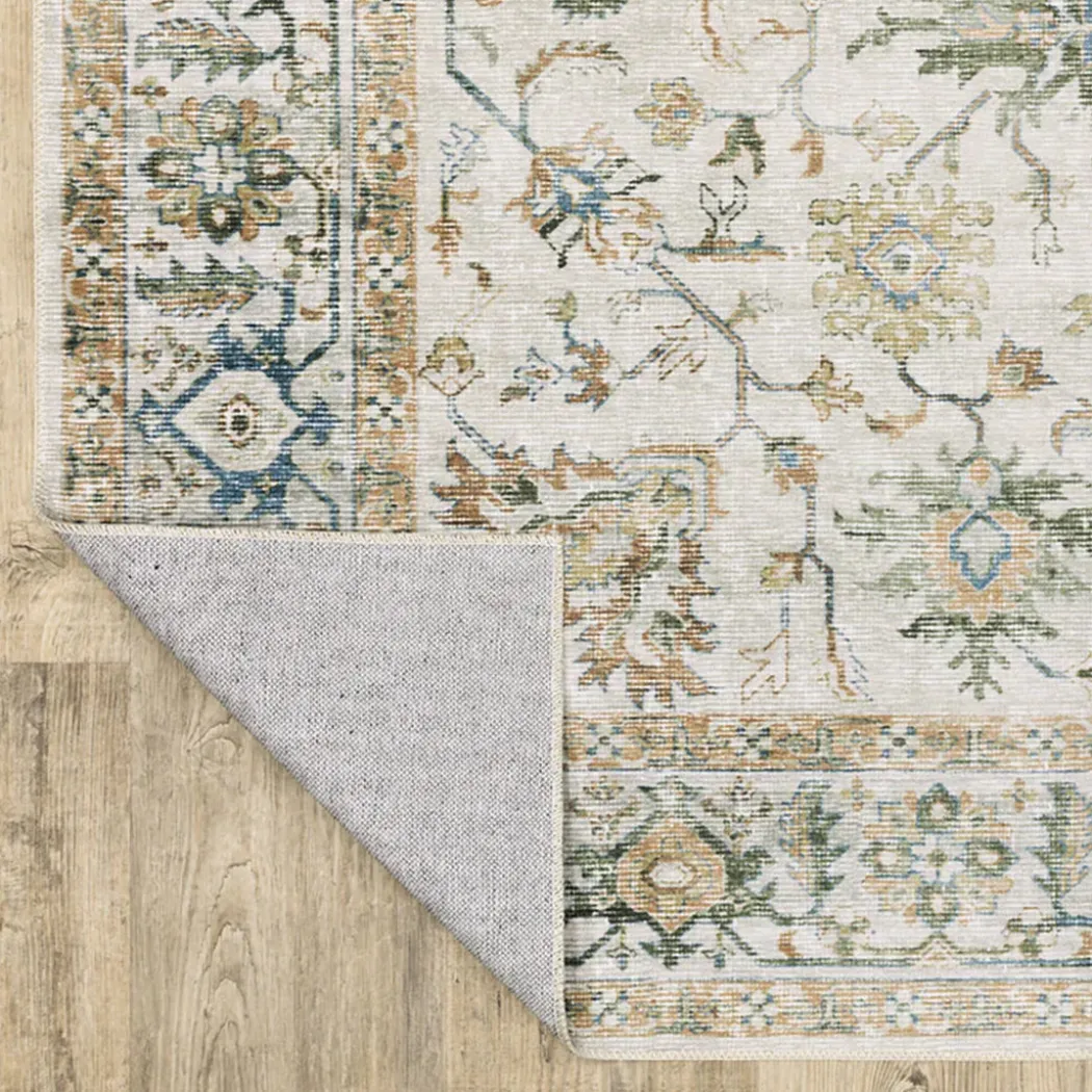 Charleston Ivory Washable Rug