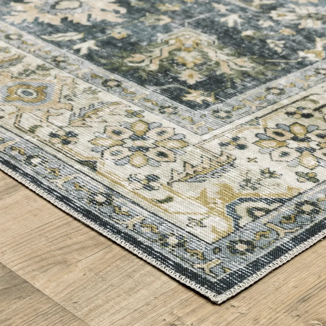 Charleston Olive Washable Rug