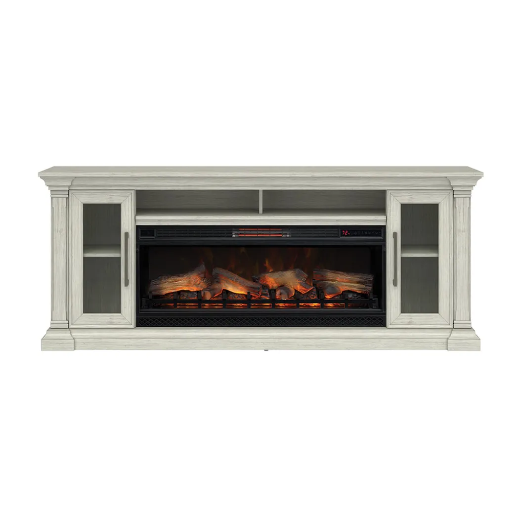 Christopher Media Mantel with Fireplace - 74 Inches