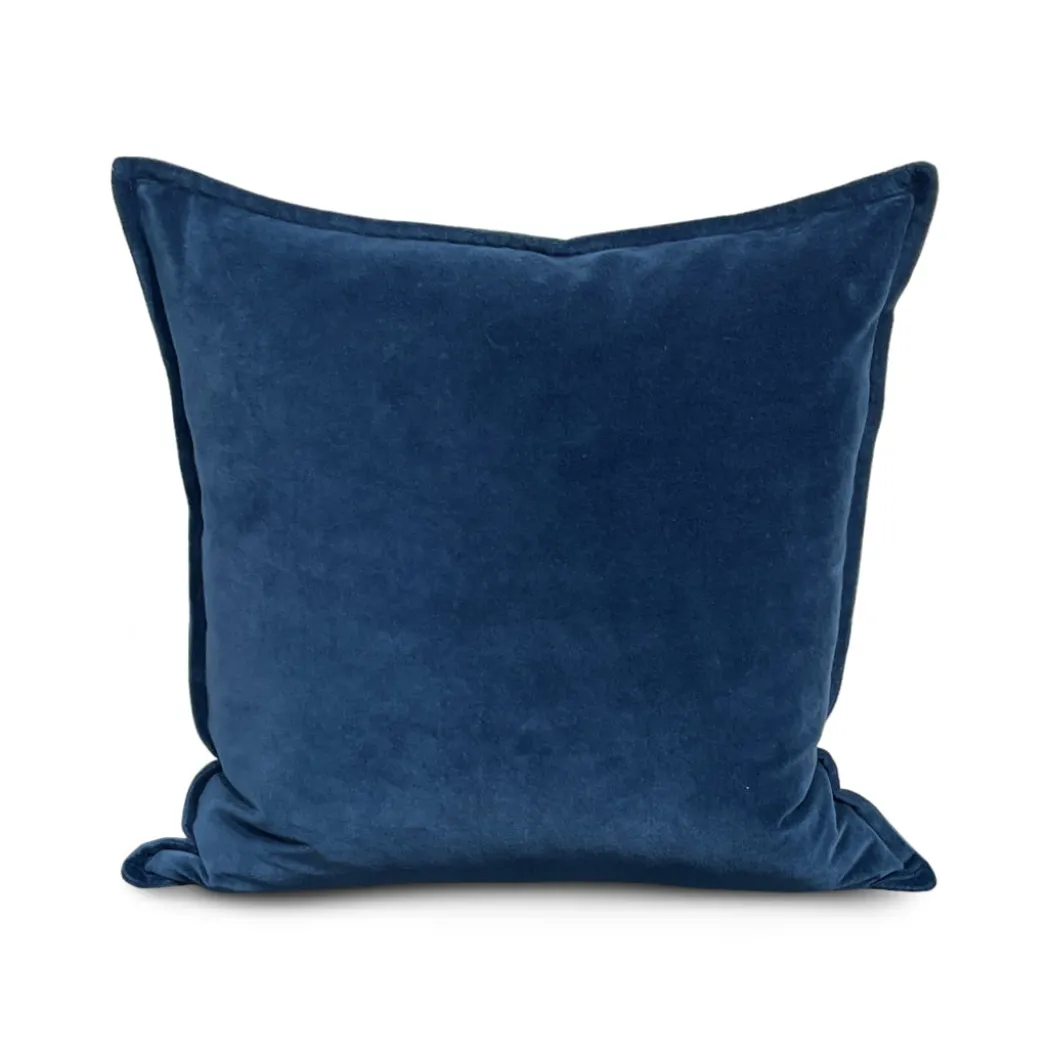 Cotton Velvet Pillow - Blue