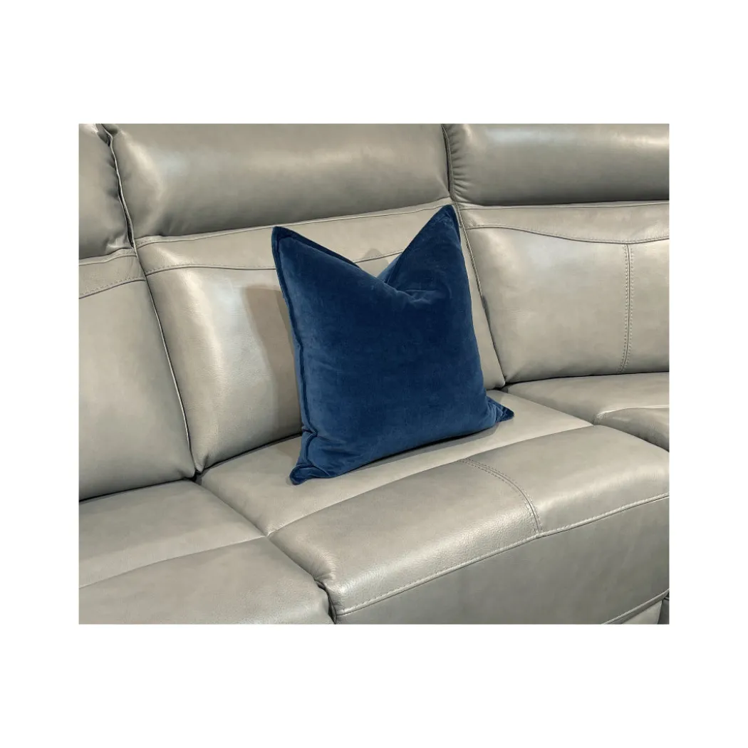 Cotton Velvet Pillow - Blue