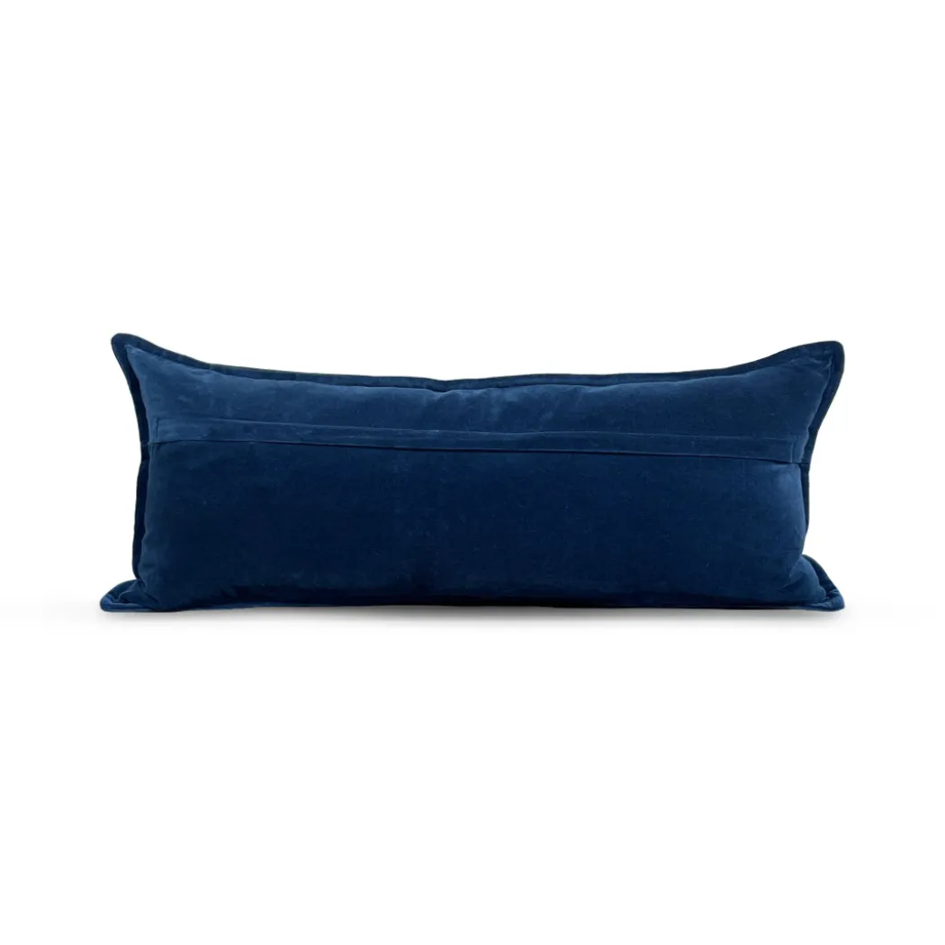 Cotton Velvet Pillow - Blue