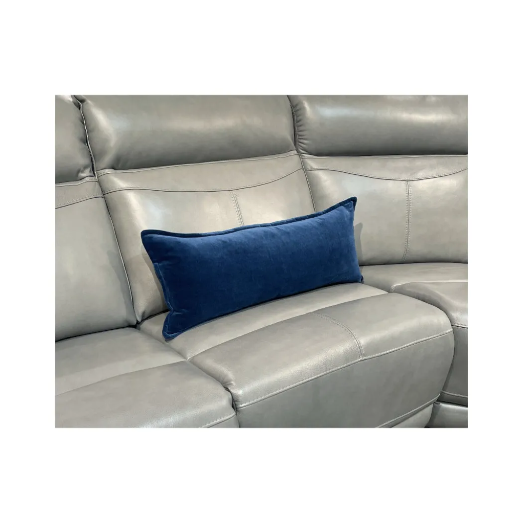 Cotton Velvet Pillow - Blue