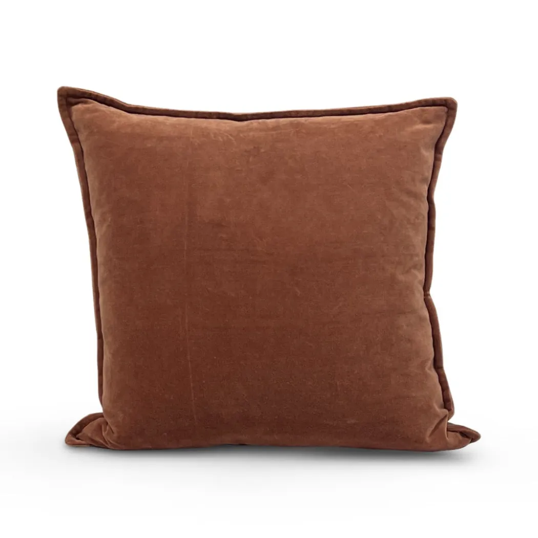 Cotton Velvet Pillow - Dark Brown