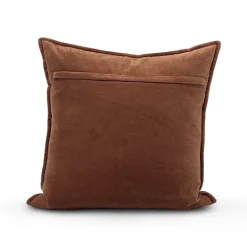Cotton Velvet Pillow - Dark Brown