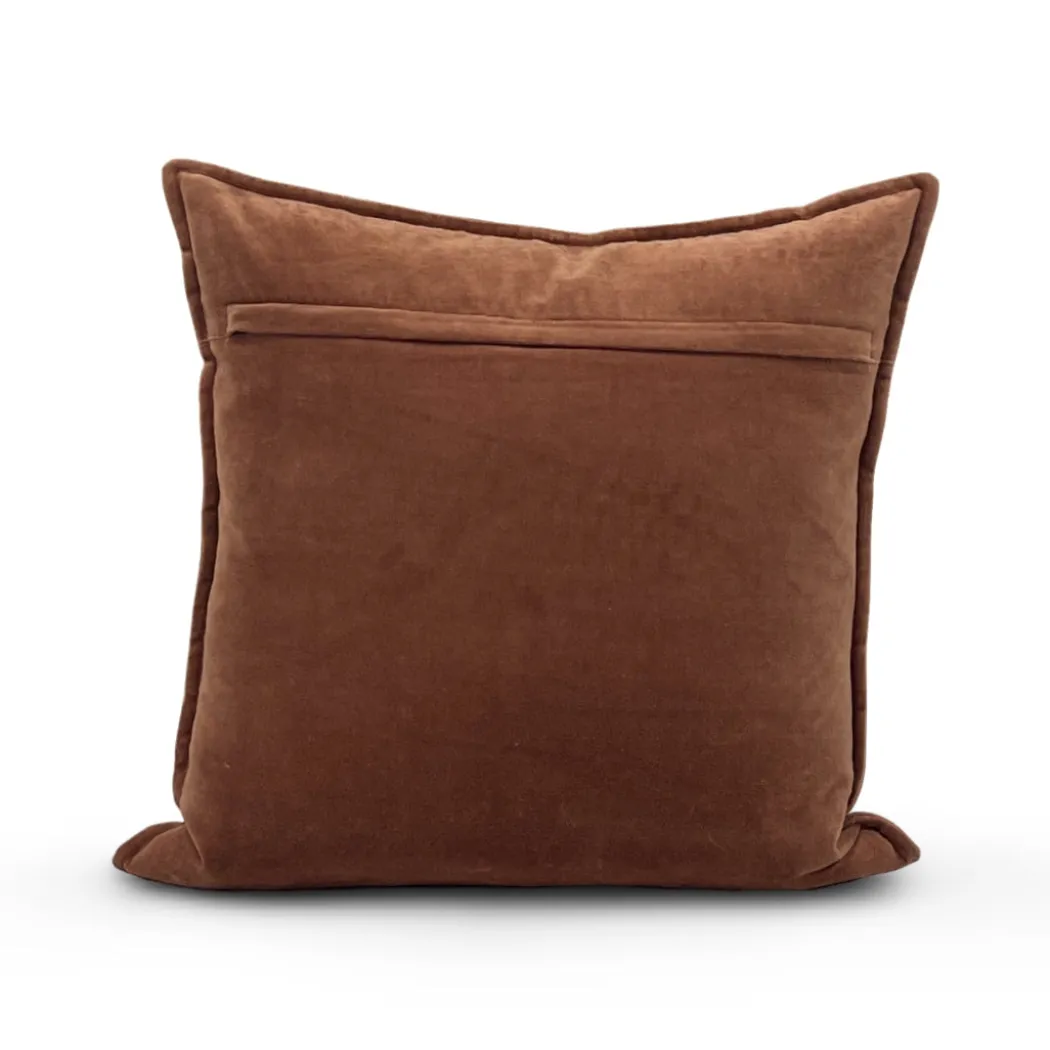 Cotton Velvet Pillow - Dark Brown