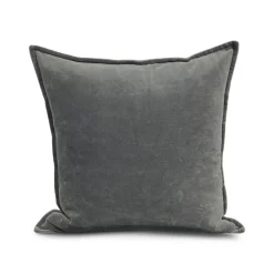 Cotton Velvet Pillow - Gray
