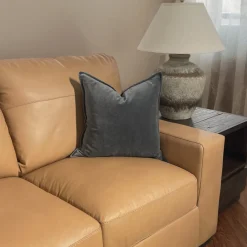 Cotton Velvet Pillow - Gray
