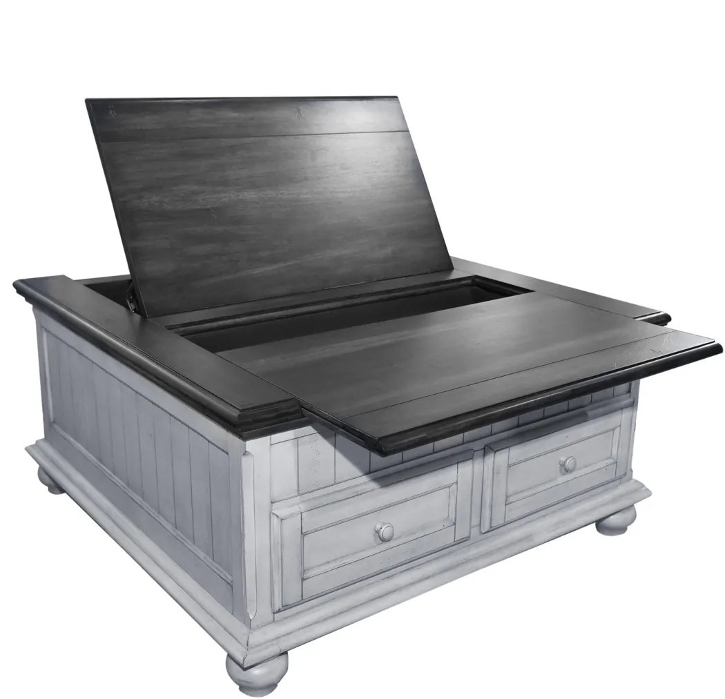 Cranes Beach Square Storage Cocktail Table