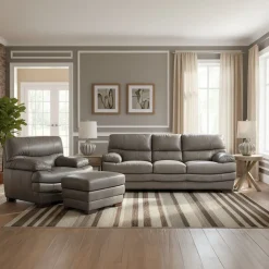 Denver Leather Ottoman
