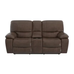 Dylan Leather Power Loveseat with Console
