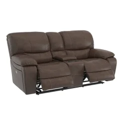 Dylan Leather Power Loveseat with Console
