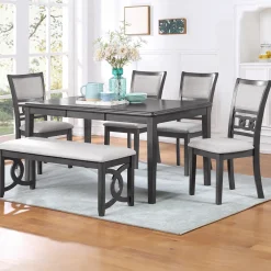 Gia Links Grey Dining Bench