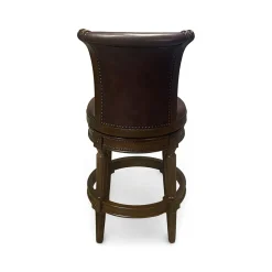Henry Upholstered Swivel Stool - Brown