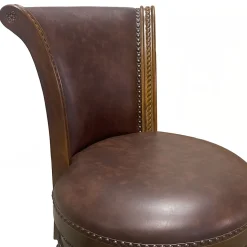Henry Upholstered Swivel Stool - Brown