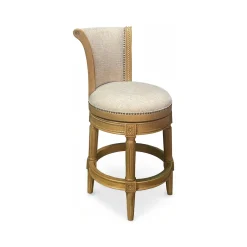 Henry Upholstered Swivel Stool - Beige