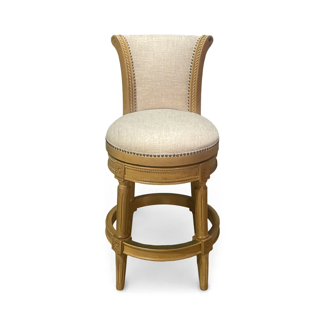 Henry Upholstered Swivel Stool - Beige