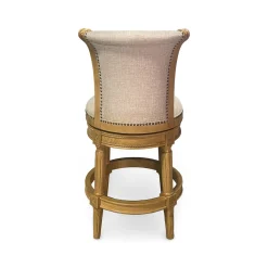 Henry Upholstered Swivel Stool - Beige