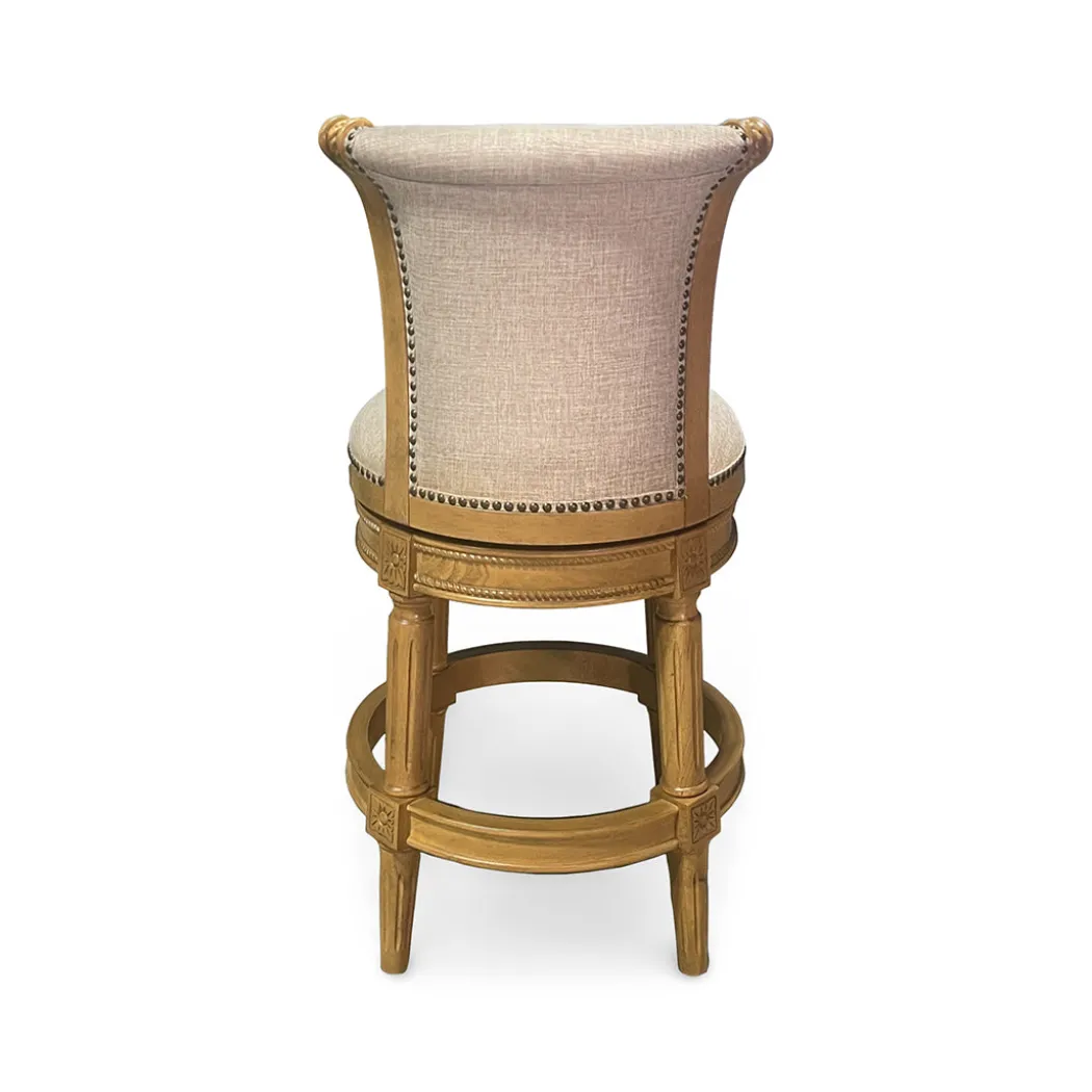 Henry Upholstered Swivel Stool - Beige