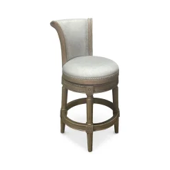 Henry Upholstered Swivel Stool - Gray