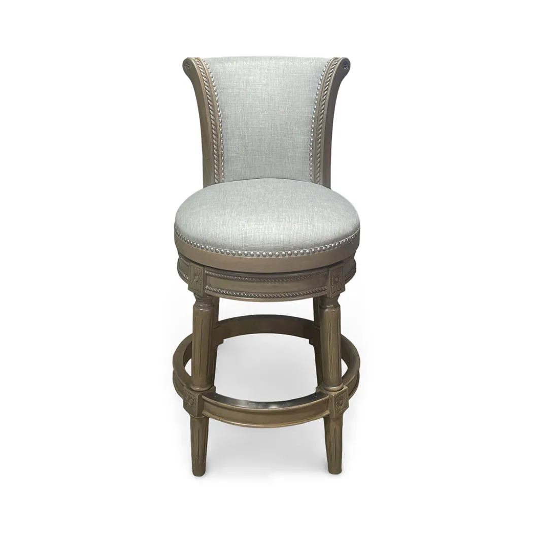 Henry Upholstered Swivel Stool - Gray
