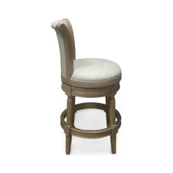 Henry Upholstered Swivel Stool - Gray