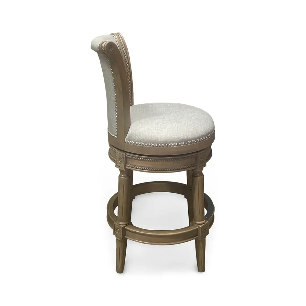 Henry Upholstered Swivel Stool - Gray